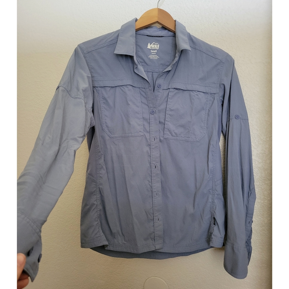 REI Gray Lightweight Shirt Jacket for Versatile Comfort Size Small Purple Gray